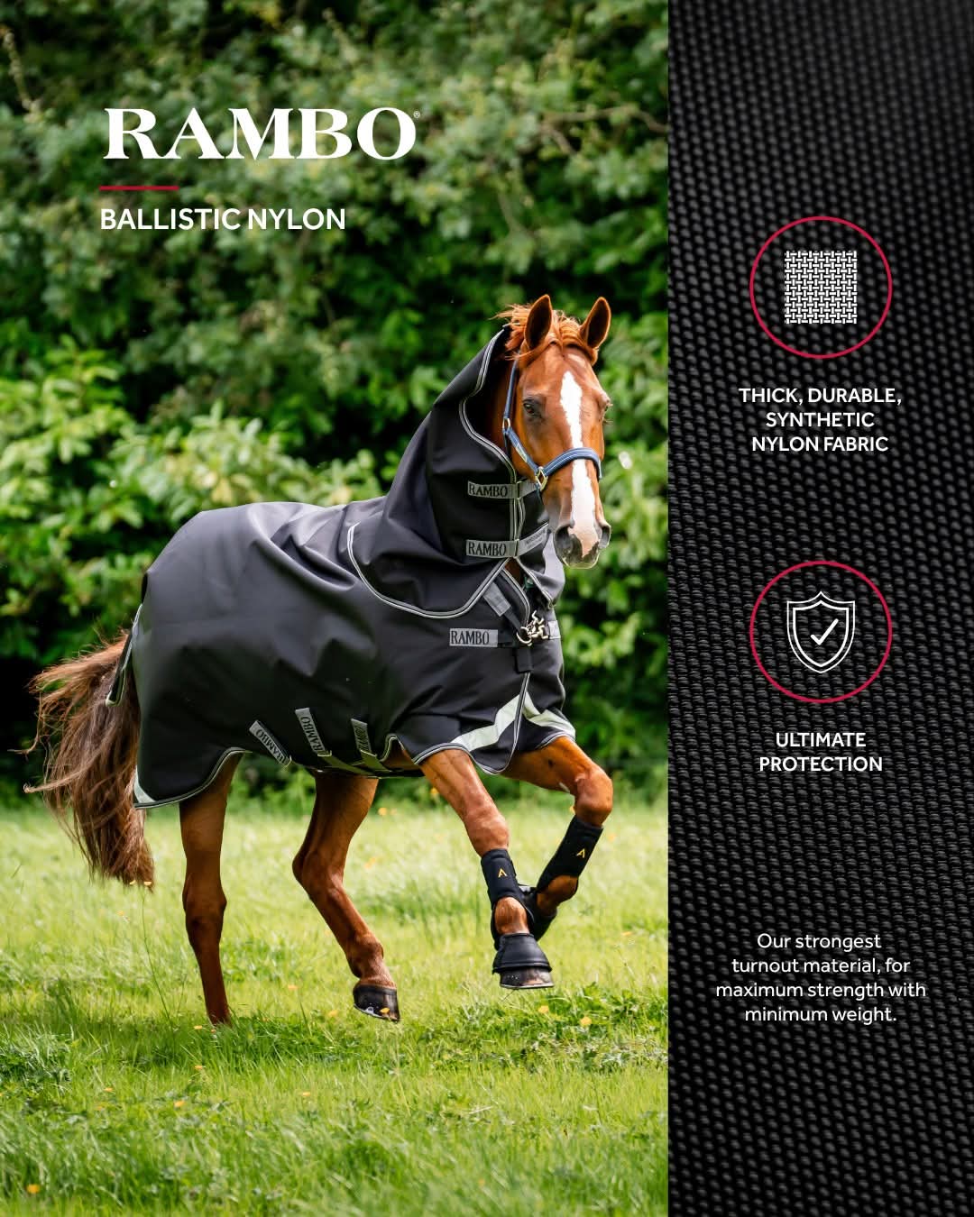 With FREE LINER Rambo® Supreme 1680D Plus Turnout 50g - 10 Year Waterproof Guarantee.