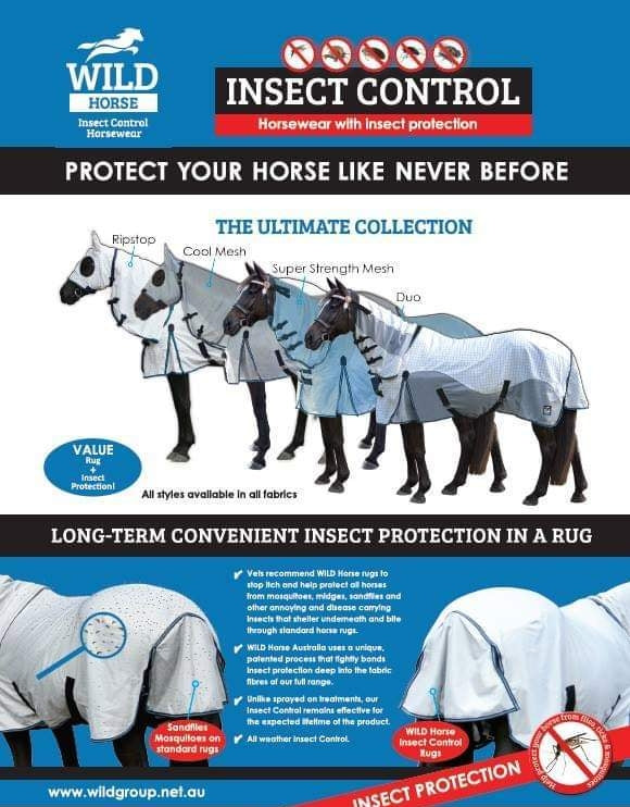 WILD HORSE INSECT CONTROL COOL MESH RUG WITH INTERGRATED HOOD