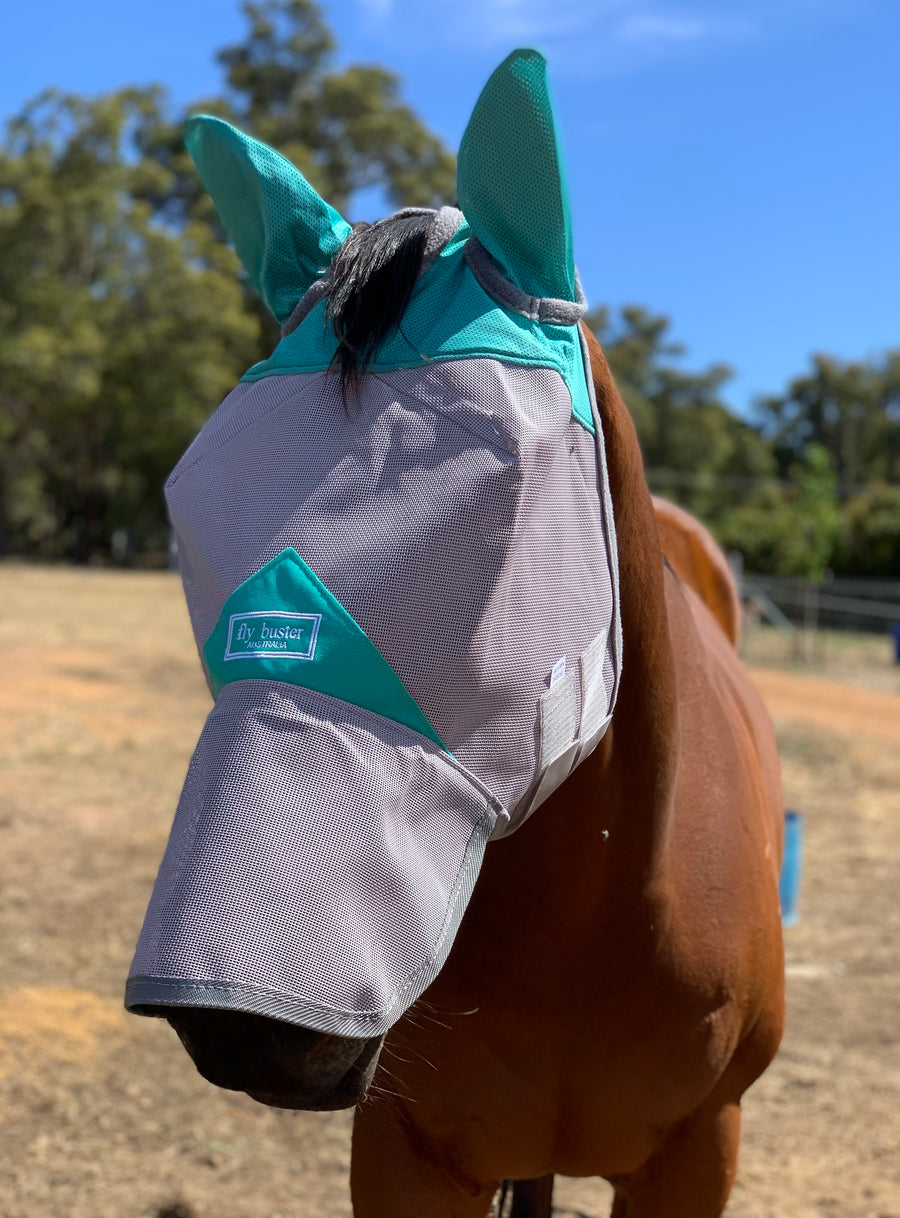 CASHEL CRUSADER & FLY BUSTER FLY MASKS FOR COB, HORSE, WB & DRAFT